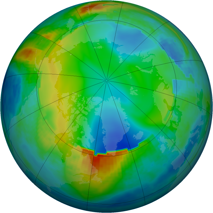 Arctic ozone map for 06 December 1988